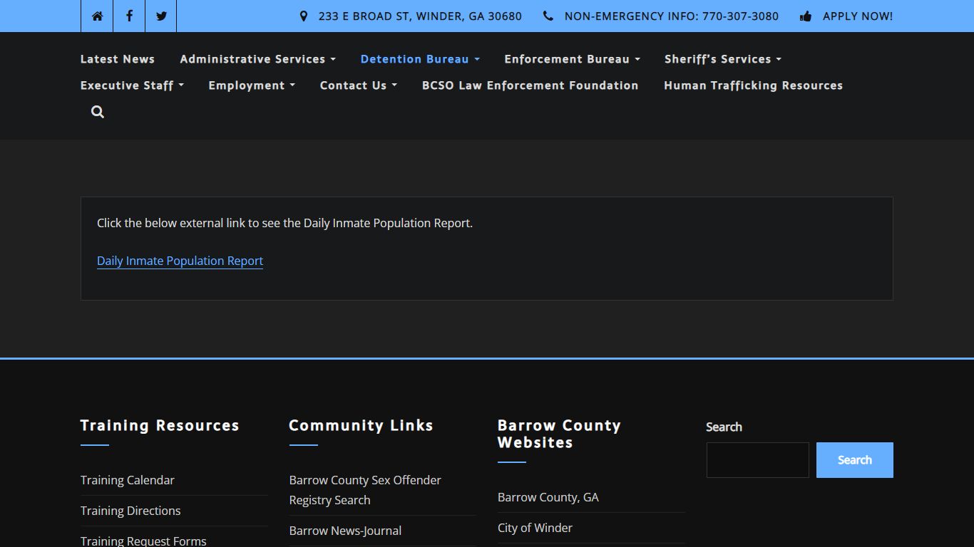 Inmate Population Report – BCSO